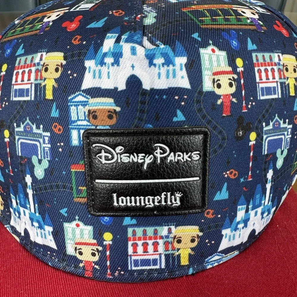 Disney Parks Loungefly Dapper Dans Park Attractions Icons Baseball Cap Hat